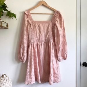 Storia Peasant Square Neck Ruffle Dress